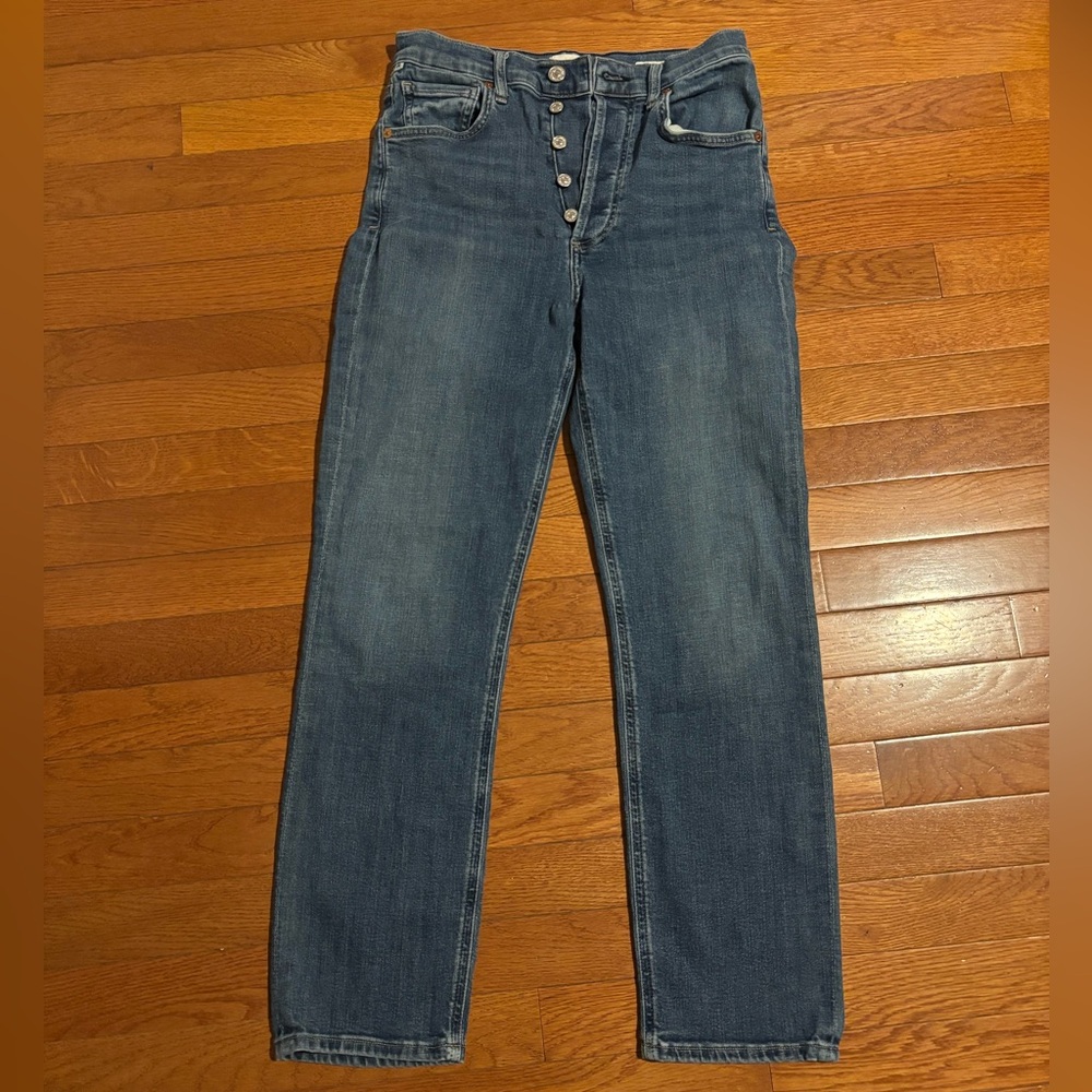 Citizens of Humanity premium vintage Jolene high-rise straight-leg jeans.